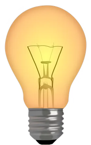 Illuminated Incandescent Bulb PNG image
