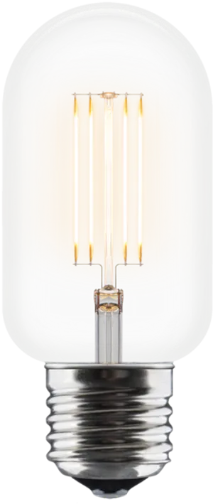 Illuminated L E D Filament Light Bulb PNG image