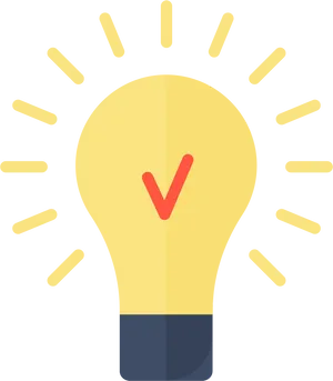 Illuminated Lightbulb Idea Concept PNG image