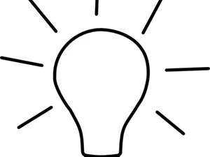 Illuminated Lightbulb Idea Graphic PNG image