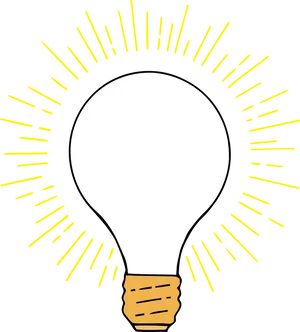 Illuminated Lightbulb Idea Graphic PNG image