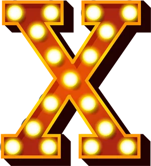 Illuminated Marquee Letter X PNG image