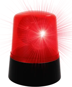 Illuminated Red Warning Light PNG image