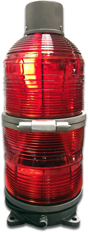 Illuminated Red Warning Light PNG image