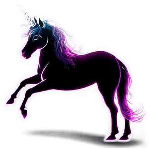 Illuminated Unicorn Silhouette PNG 43 PNG