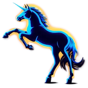 Illuminated Unicorn Silhouette PNG 51