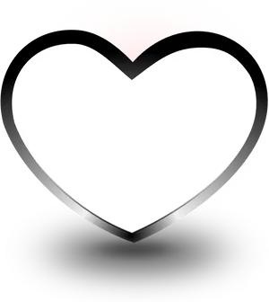 Illuminated White Heart Black Background PNG image