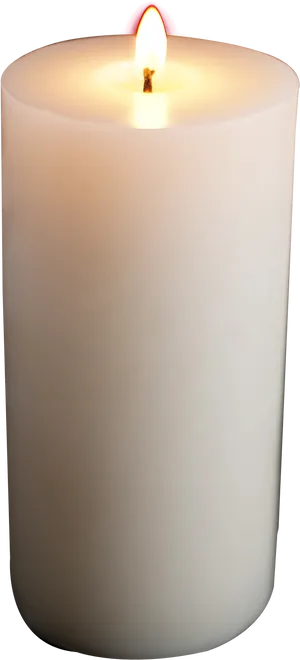 Illuminated White Pillar Candle
