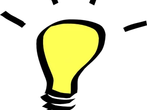 Illuminated Yellow Light Bulb Idea Graphic PNG image