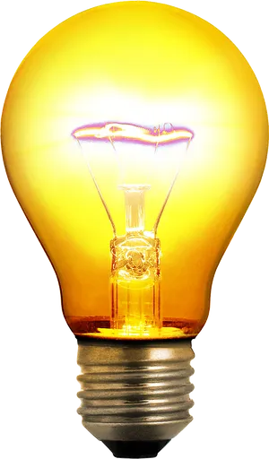 Illuminated Yellow Light Bulb