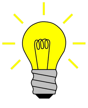 Illuminated Yellow Lightbulb Graphic