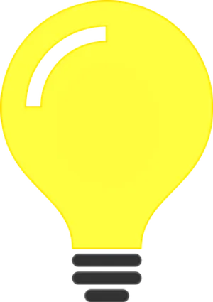 Illuminated Yellow Lightbulb Icon