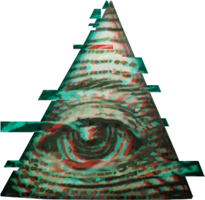 Illuminati Eye Pyramid Distorted PNG image