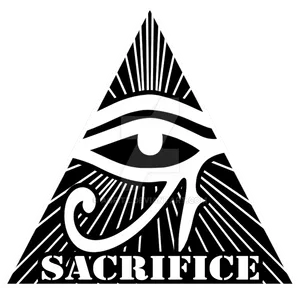 Illuminati Eyeand Pyramid Sacrifice PNG image