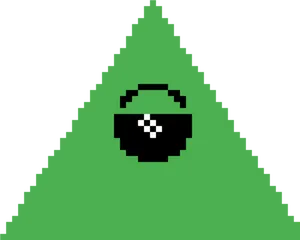 Illuminati Pixel Art Eye Pyramid PNG