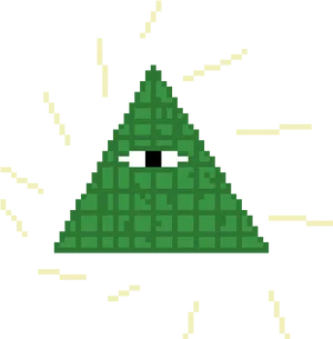 Illuminati Pixel Art Eye Pyramid PNG image