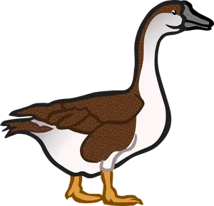 Illustrated Brown Goose PNG image