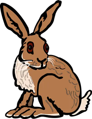 Illustrated Brown Rabbit Graphic