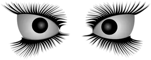 Illustrated Eyeswith Long Eyelashes PNG image
