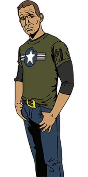Illustrated Manwith Star Shirt