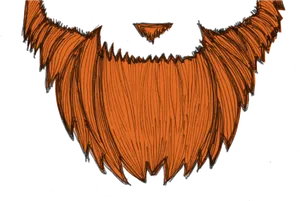 Illustrated Orange Santa Beard PNG image