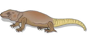 Illustrated Prehistoric Lizard