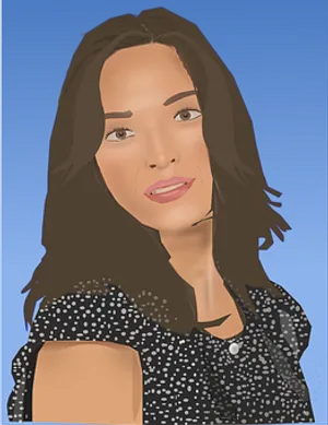 Illustrated Smiling Woman Portrait