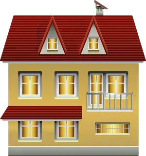 Illustrated Two Story House