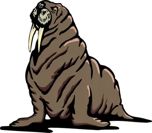 Illustrated Walrus Graphic PNG image