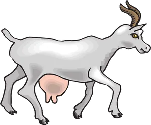 Illustrated White Goat Graphic PNG image