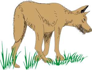 Illustrated Wolfin Grass PNG image