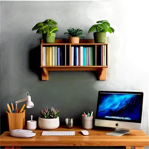 Imac In Home Office Png 2 PNG image