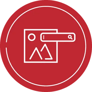 Image Search Icon Red Background PNG image