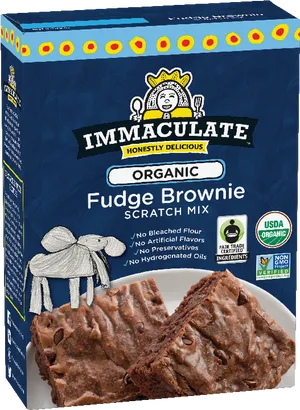 Immaculate Organic Fudge Brownie Mix Box PNG