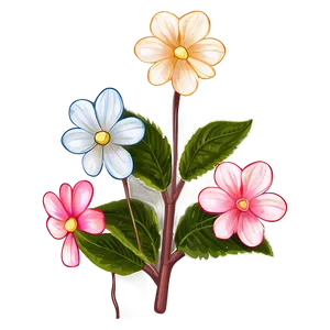 Impatiens Flower Sketch PNG Kca PNG