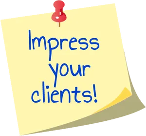 Impress Your Clients Sticky Note PNG image