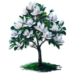 Impressionist Magnolia Tree Painting PNG 80 PNG