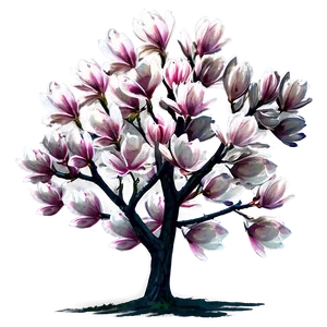Impressionist Magnolia Tree Painting PNG Epq PNG