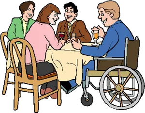 Inclusive Dinner Gathering Illustration PNG image