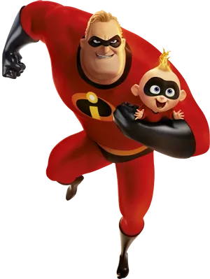 Incredibles Heroand Baby PNG image