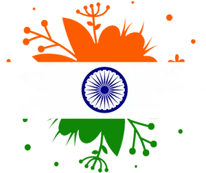 India Flag Artistic Floral Interpretation PNG image