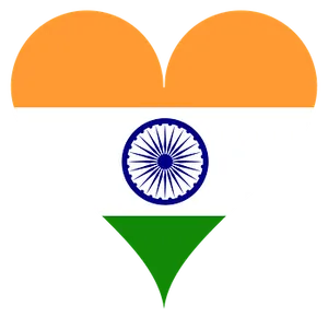India Flag Heart Shaped