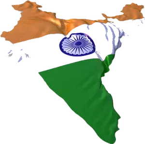 India Flag Map Artistic Representation PNG image