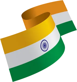 India Flag Ribbon Graphic PNG image