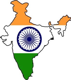 India Mapwith Flag Colors PNG image
