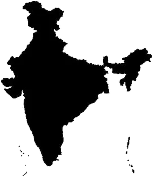 India Outline Map Silhouette PNG image
