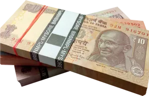 Indian Currency Bundlewith Gandhi Portrait PNG image
