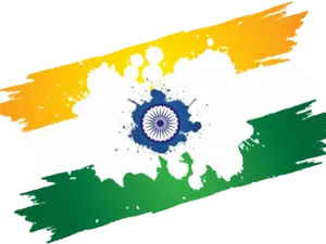 Indian Flag Artistic Brush Stroke PNG image