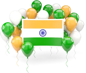 Indian Flag Celebration Balloons PNG image