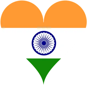 Indian Flag Heart Shape PNG image